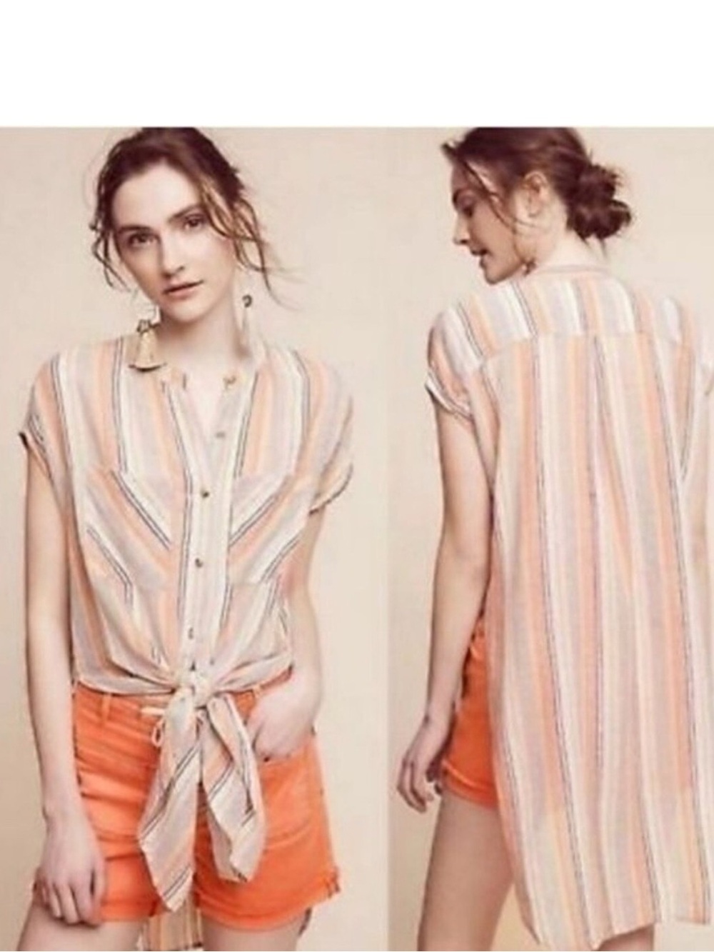 Anthropologie Holding Horses Merida Oversized Striped Tunic Top Size XS